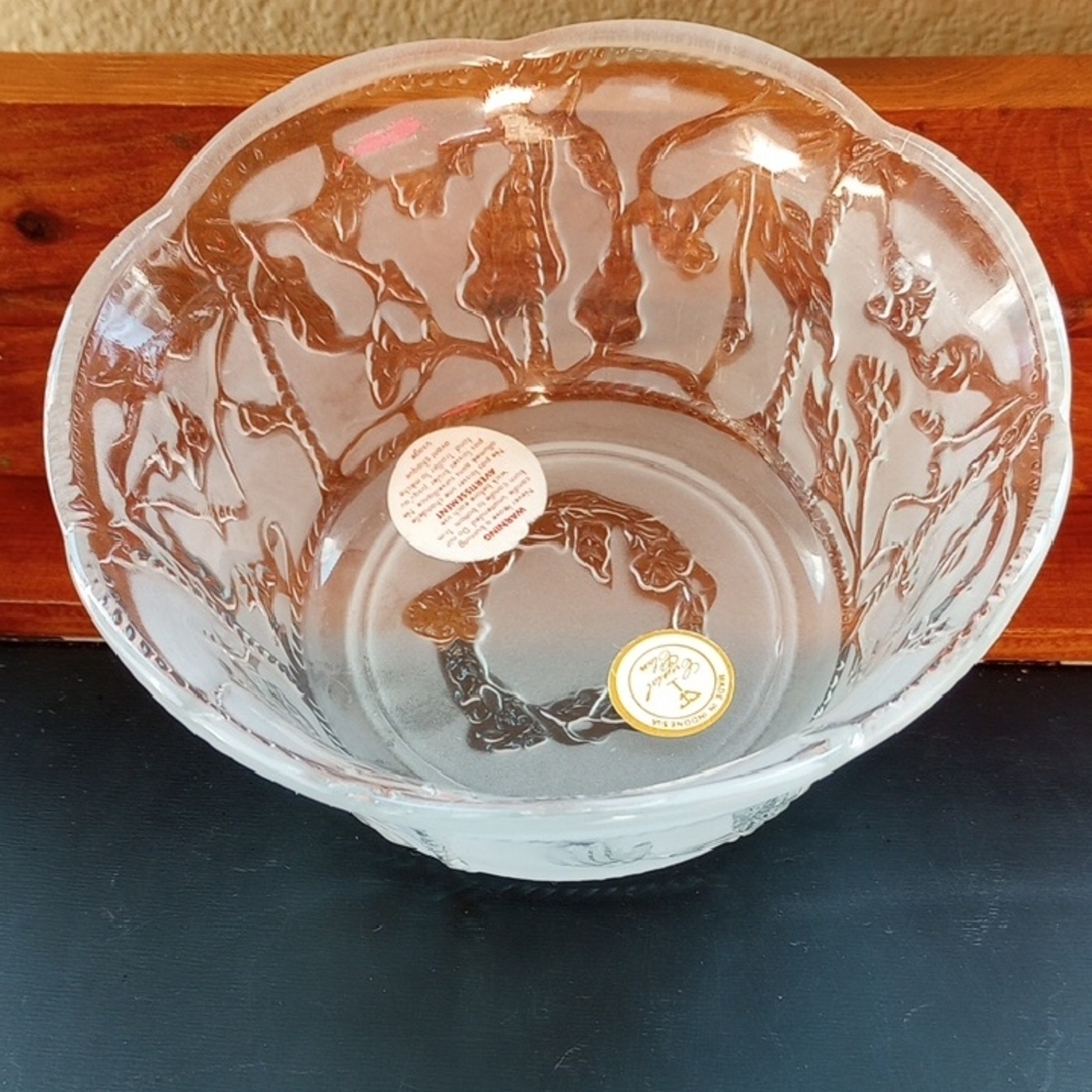 "CRYSTAL CLEAR" -Brand, MADE IN INDONESIA - CRYSTAL - DEEP  CANDLE OR CANDY BOWL